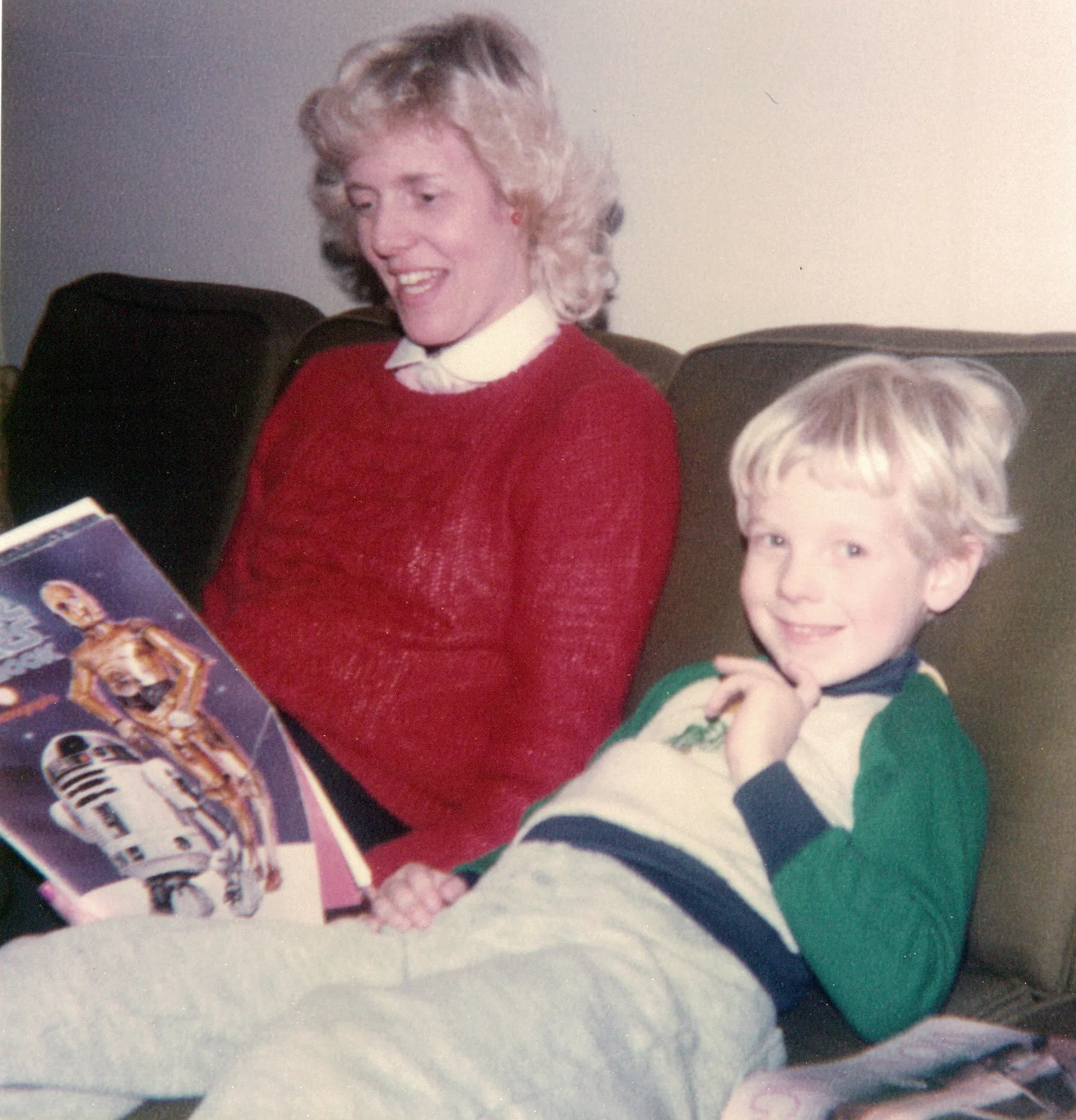 Terrie reading Star Wars to Chuck, c. 1983–84