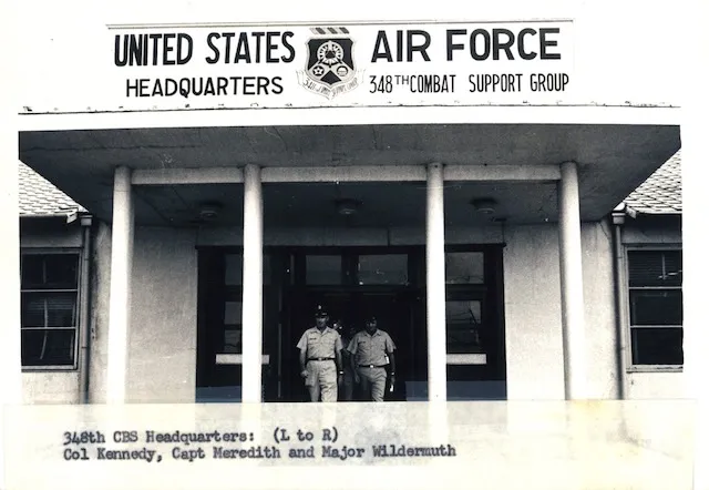 348th Combat Support Group headquarters — Col Kennedy, Capt Meredith and Major Wildermuth.