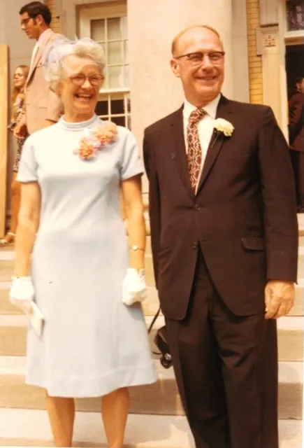 Will and Peggy at Charlie and Terrie's wedding, early 1970s