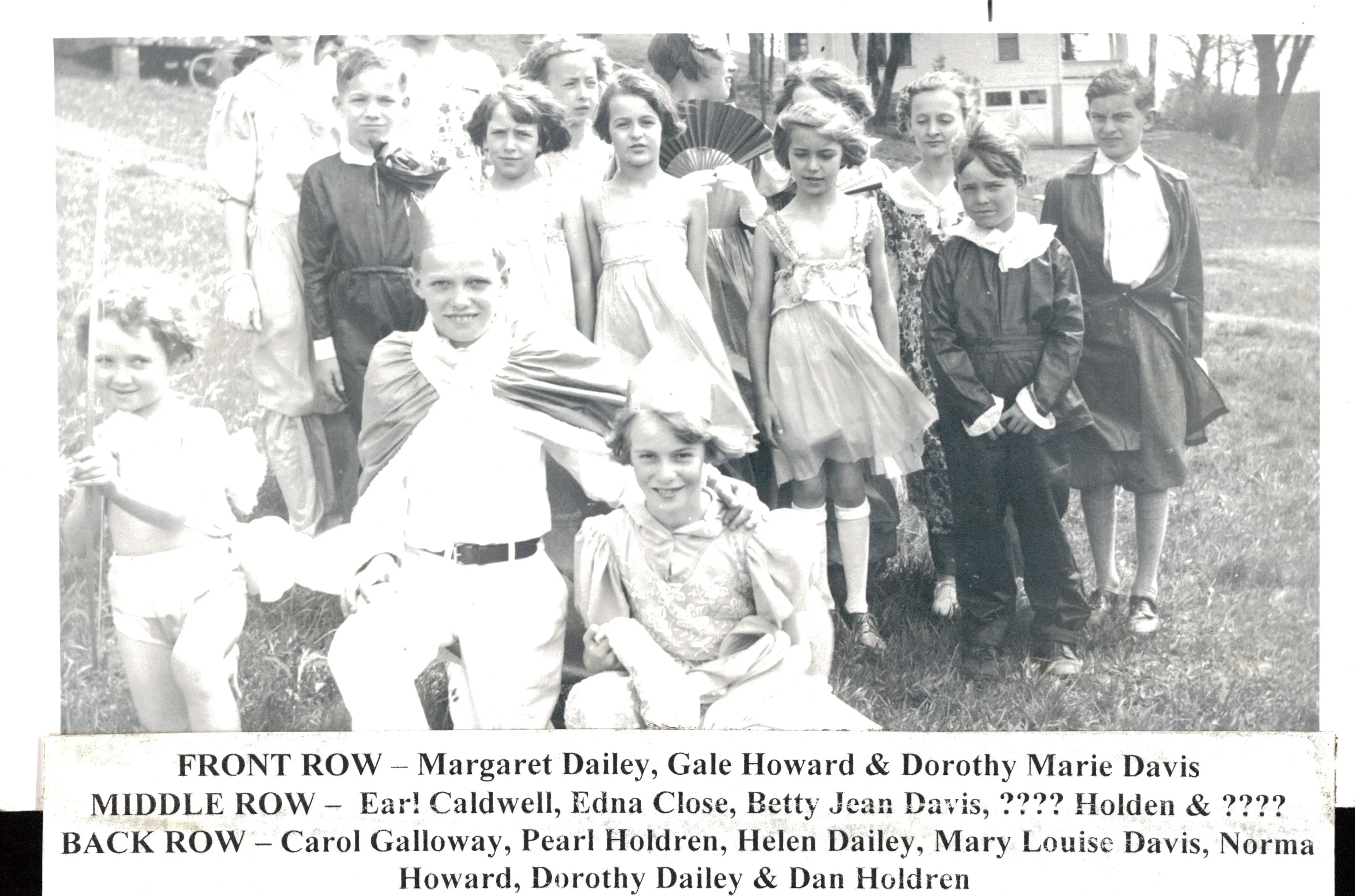 Davis Sisters and Friends — Labeled Group Portrait, c. 1933–1936