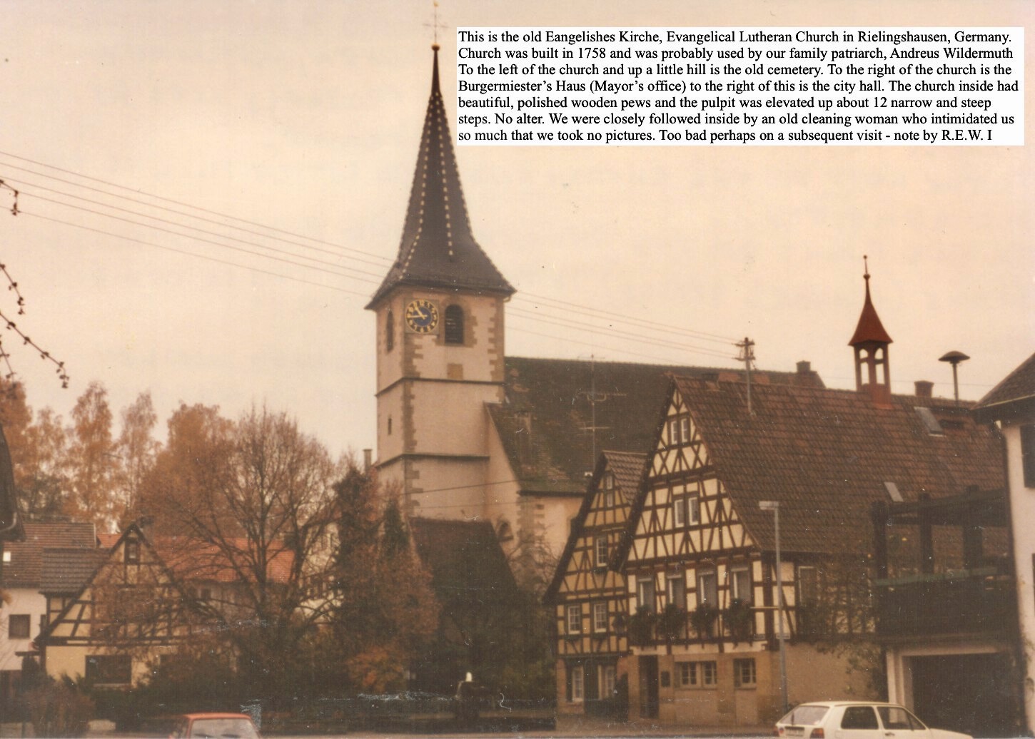 The Evangelische Kirche from across the square — Nov 1992