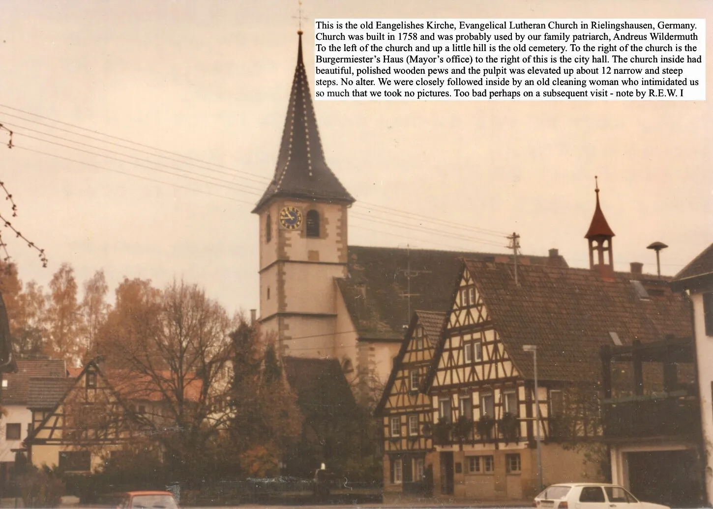 The Evangelische Kirche from across the square — Nov 1992
