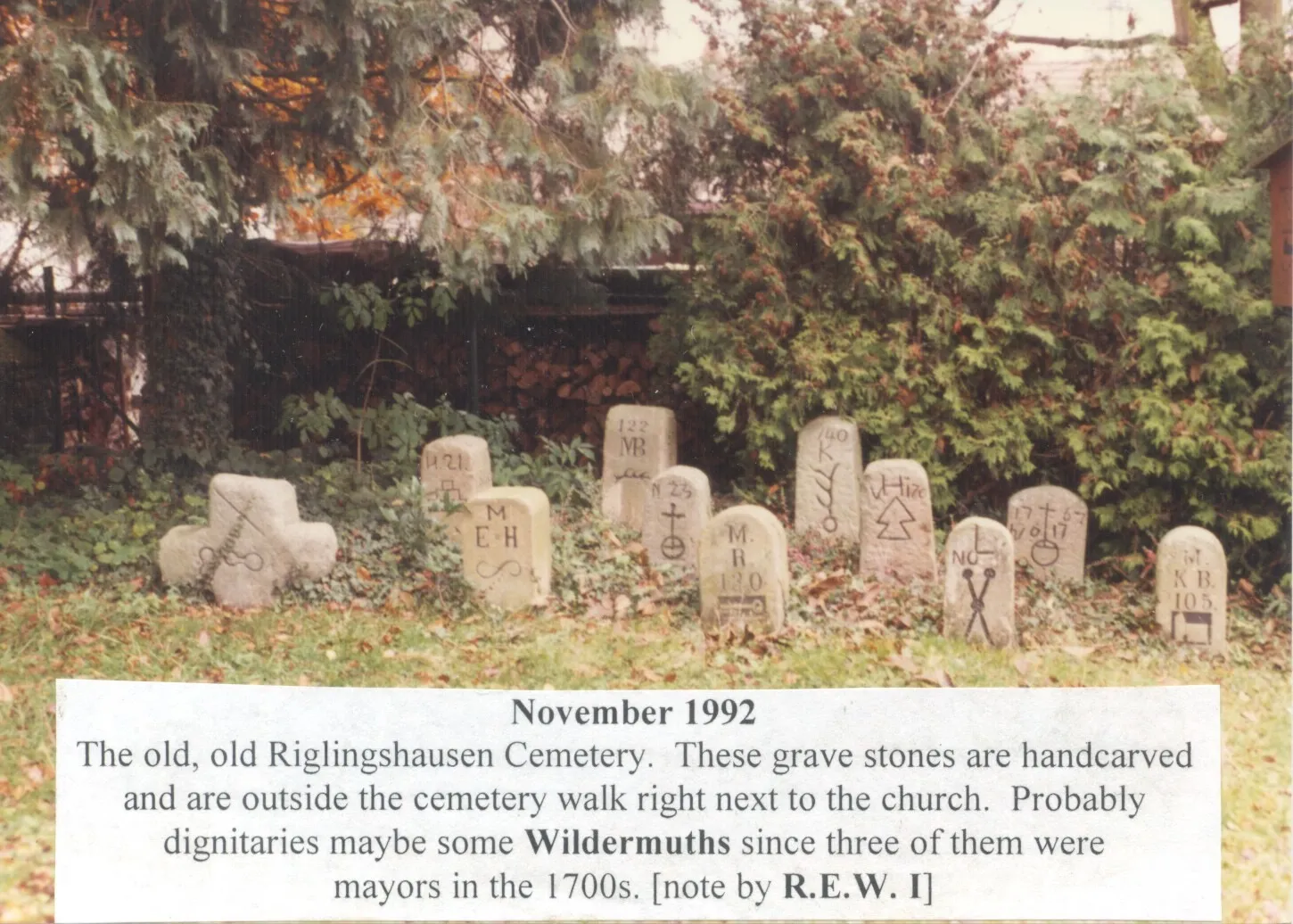 The cemetery hillside — Nov 1992