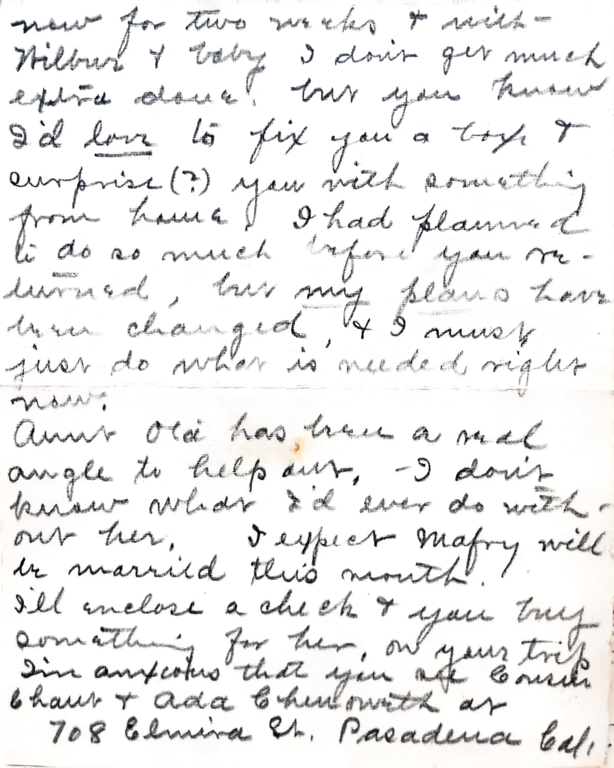 Letter from Lillie Dale to her son Len, 3 September 1922 — 'Wilbur's leg is that it isn't you' — scan 4