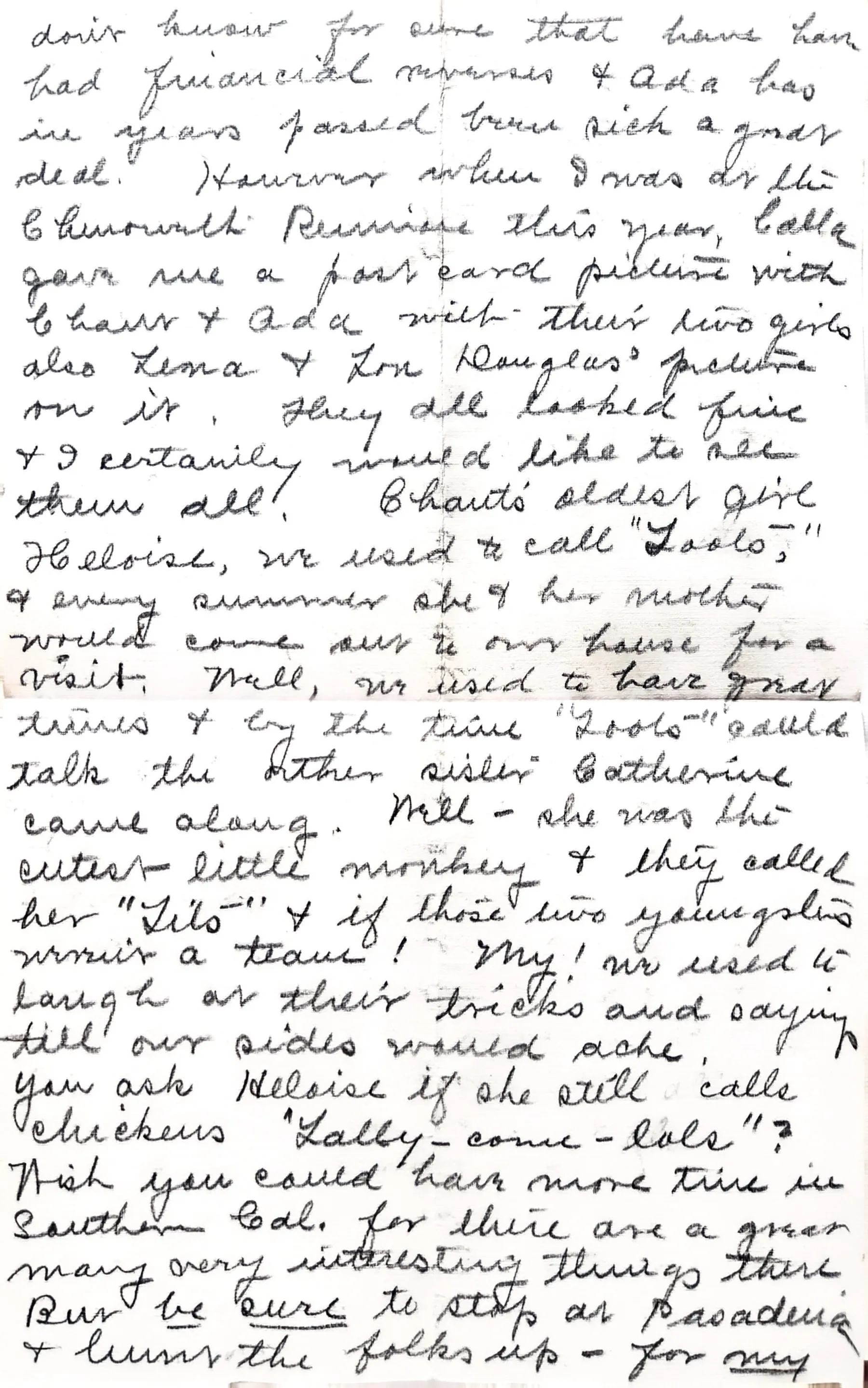 Letter from Lillie Dale to her son Len, 3 September 1922 — 'Wilbur's leg is that it isn't you' — scan 6