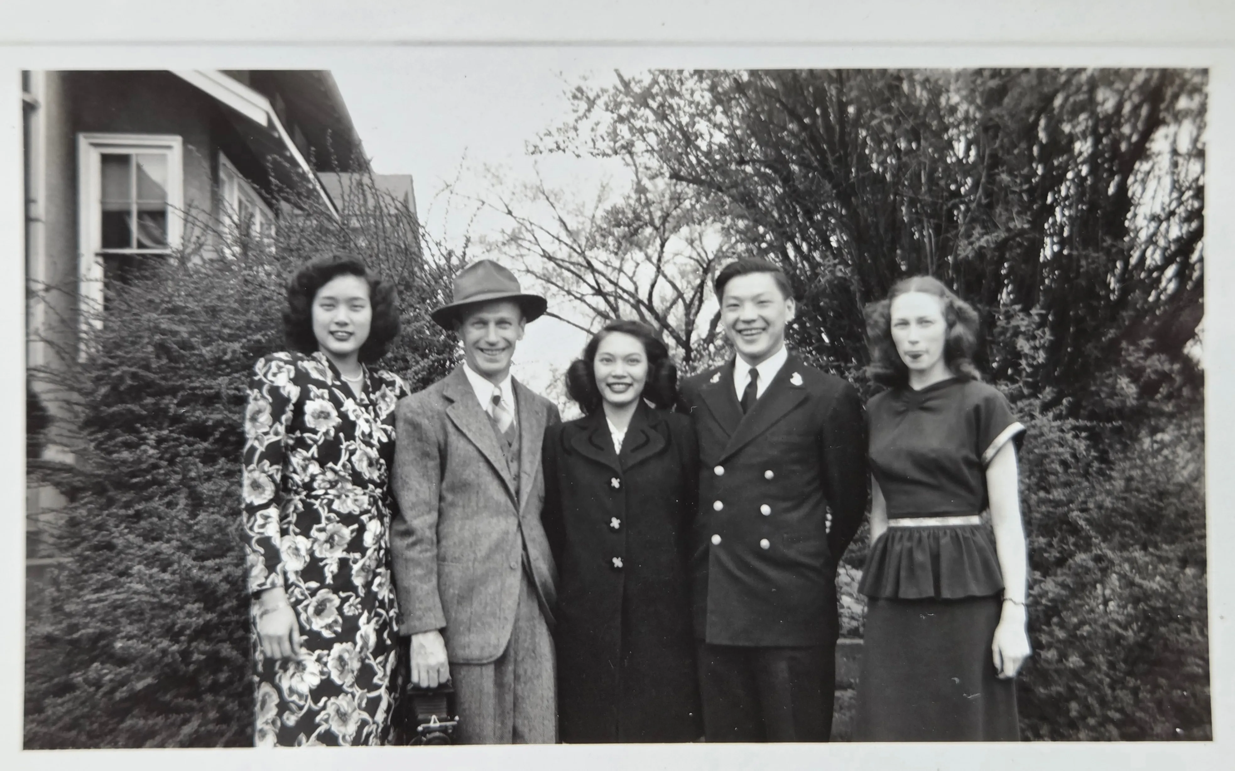 Marietta Chong, Will, Stella, Ted, and Helen — 230 N. Cassady Avenue, c. April 1945