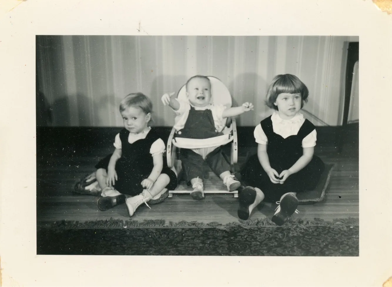 The three eldest Eesley children — Jeanne, Anne, and infant Charlie, c. 1948–1950