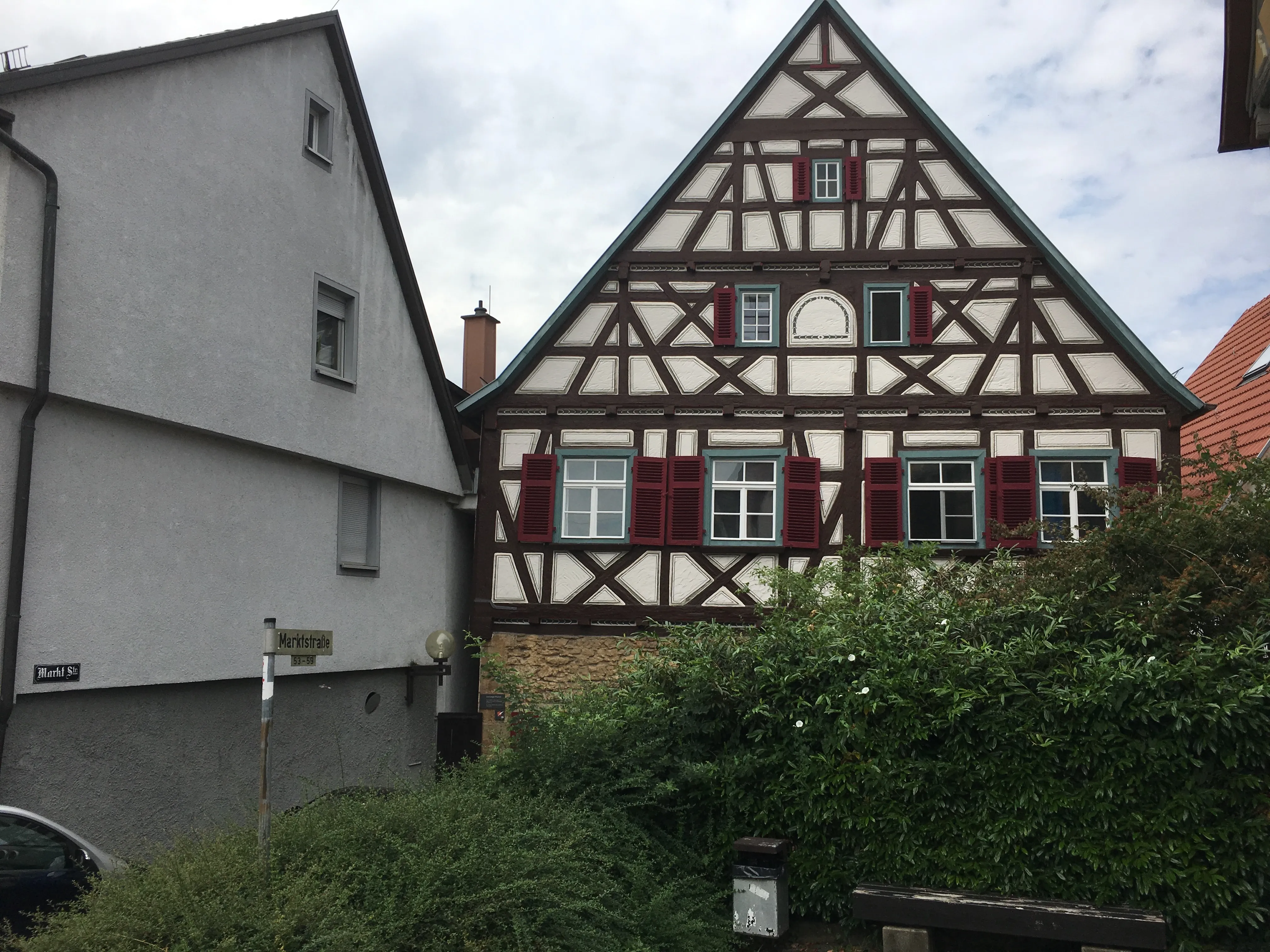 Additional Marbach street views Chuck made on the same trip — context shots of the old town around Wildermuthstraße.