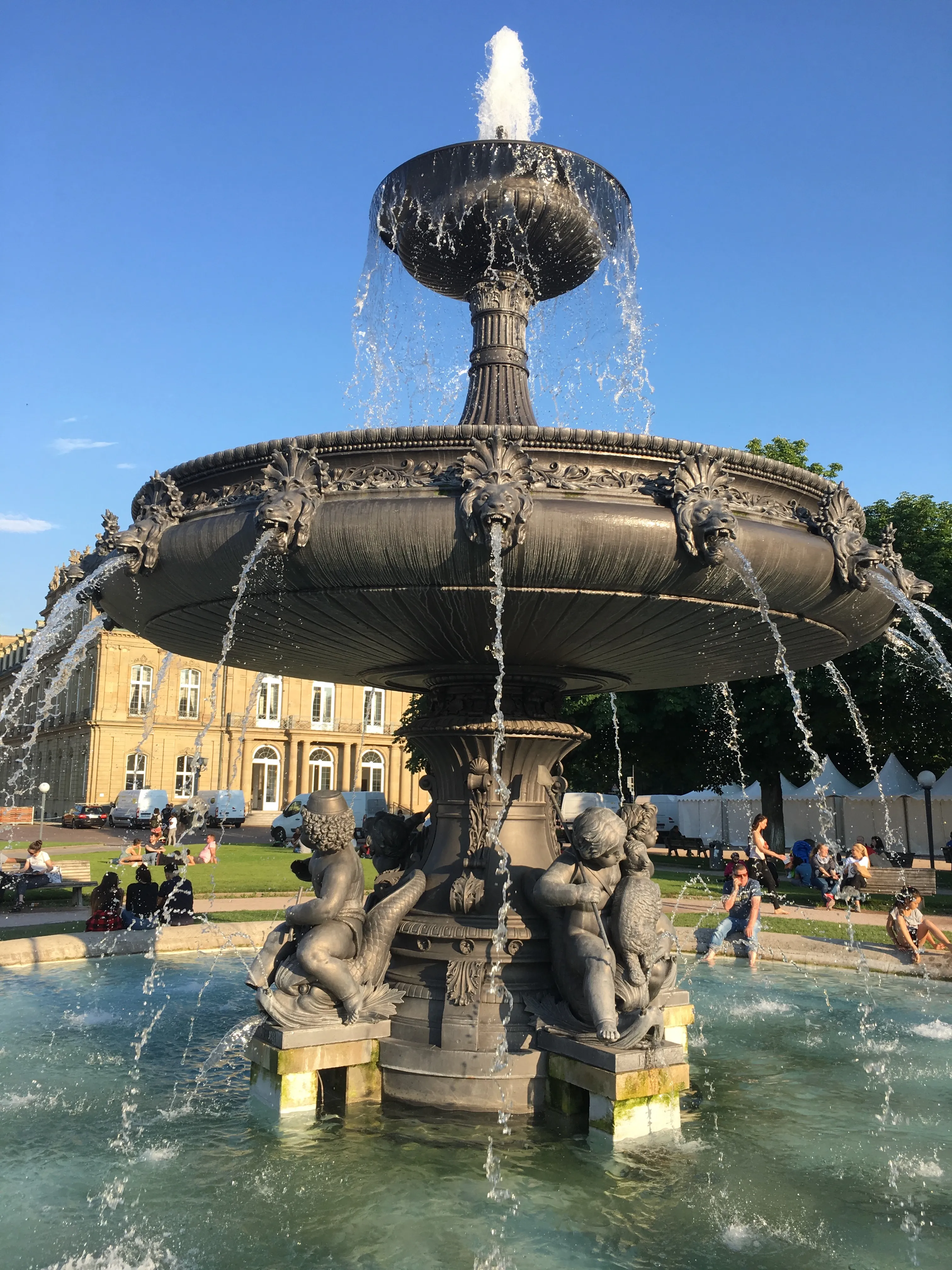 A Schlossplatz fountain — 1992 and 2018 — 2018