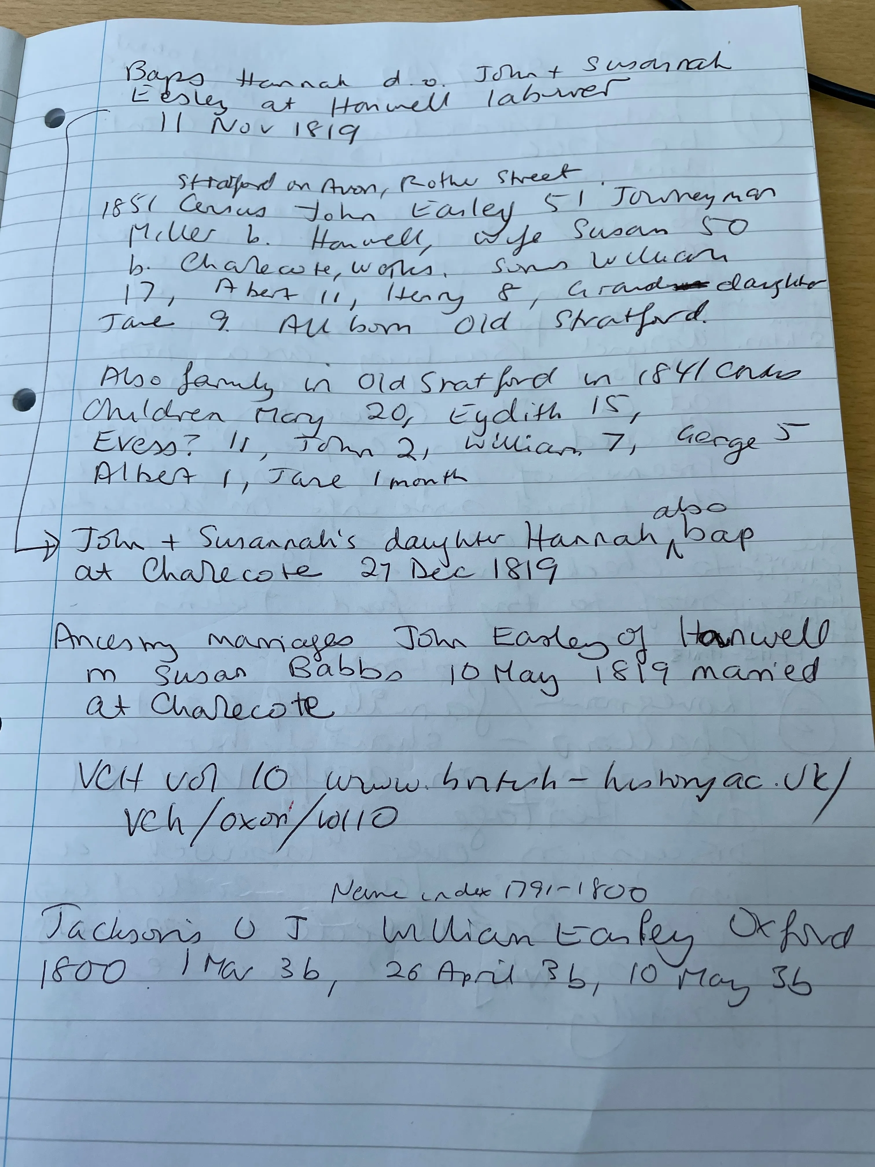 Eesley Line Research Notes — Oxford Public Library — scan 2