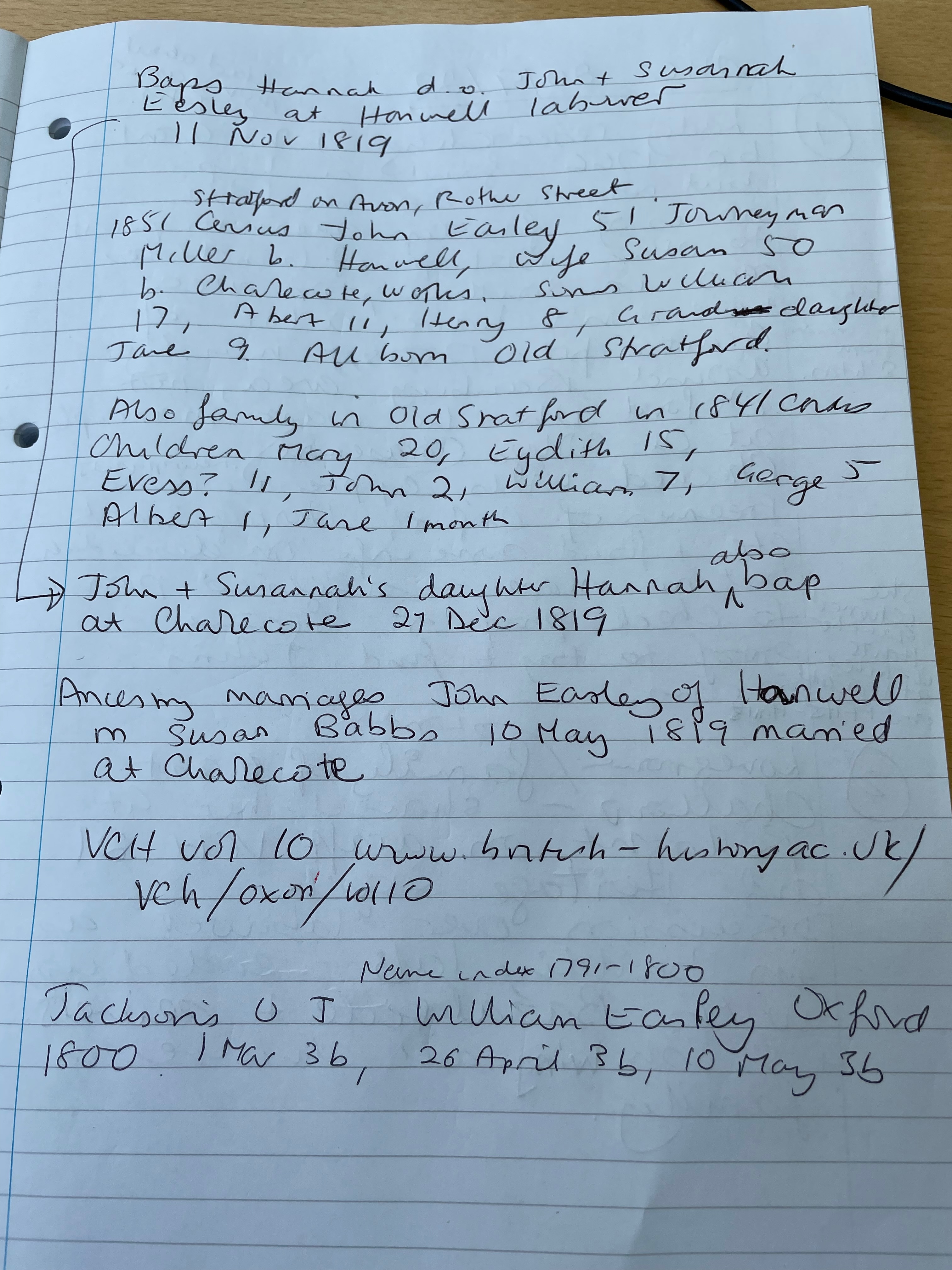 Eesley Line Research Notes — Oxford Public Library — scan 2