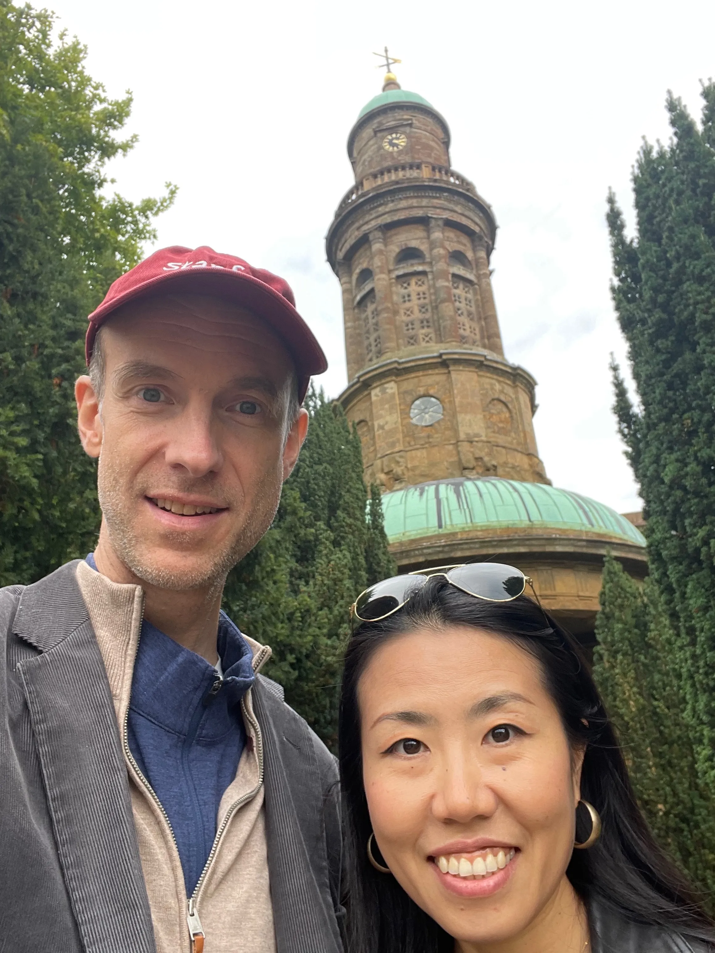 Chuck and Lijie at Banbury on the same England research trip that produced the [Oxford library line back to Joseph Eesley](/docs/eesley-line-research-notes/) and the [Old Stratford Rother Street](/places/old-stratford-rother-street/) photograph. Banbury was the family's nearest market town to the Hanwell parish where Joseph Eesley and Frances Ayris had founded the documented line two centuries earlier.