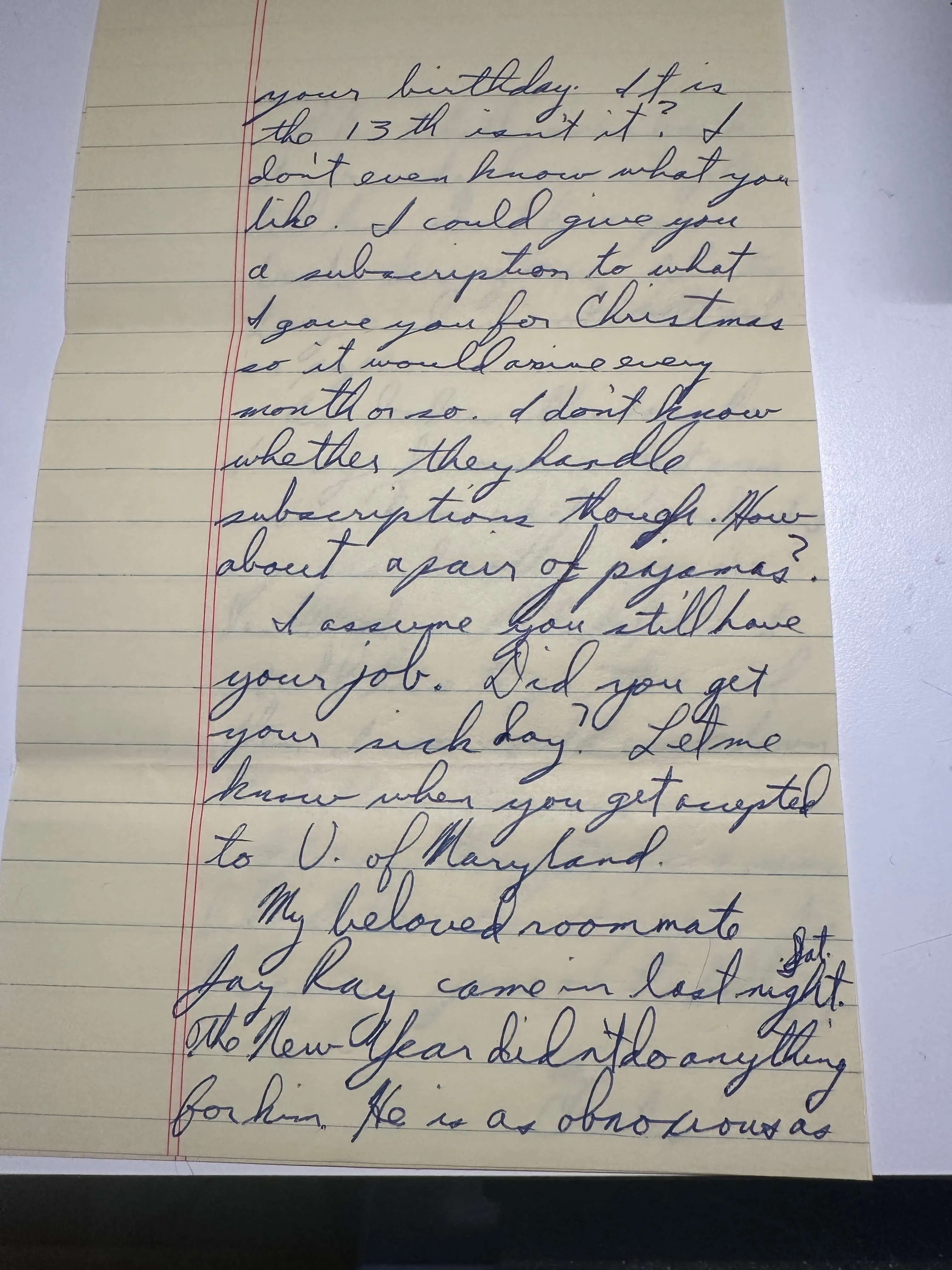 Letter to Terrie, 13 December 1968 — scan 2