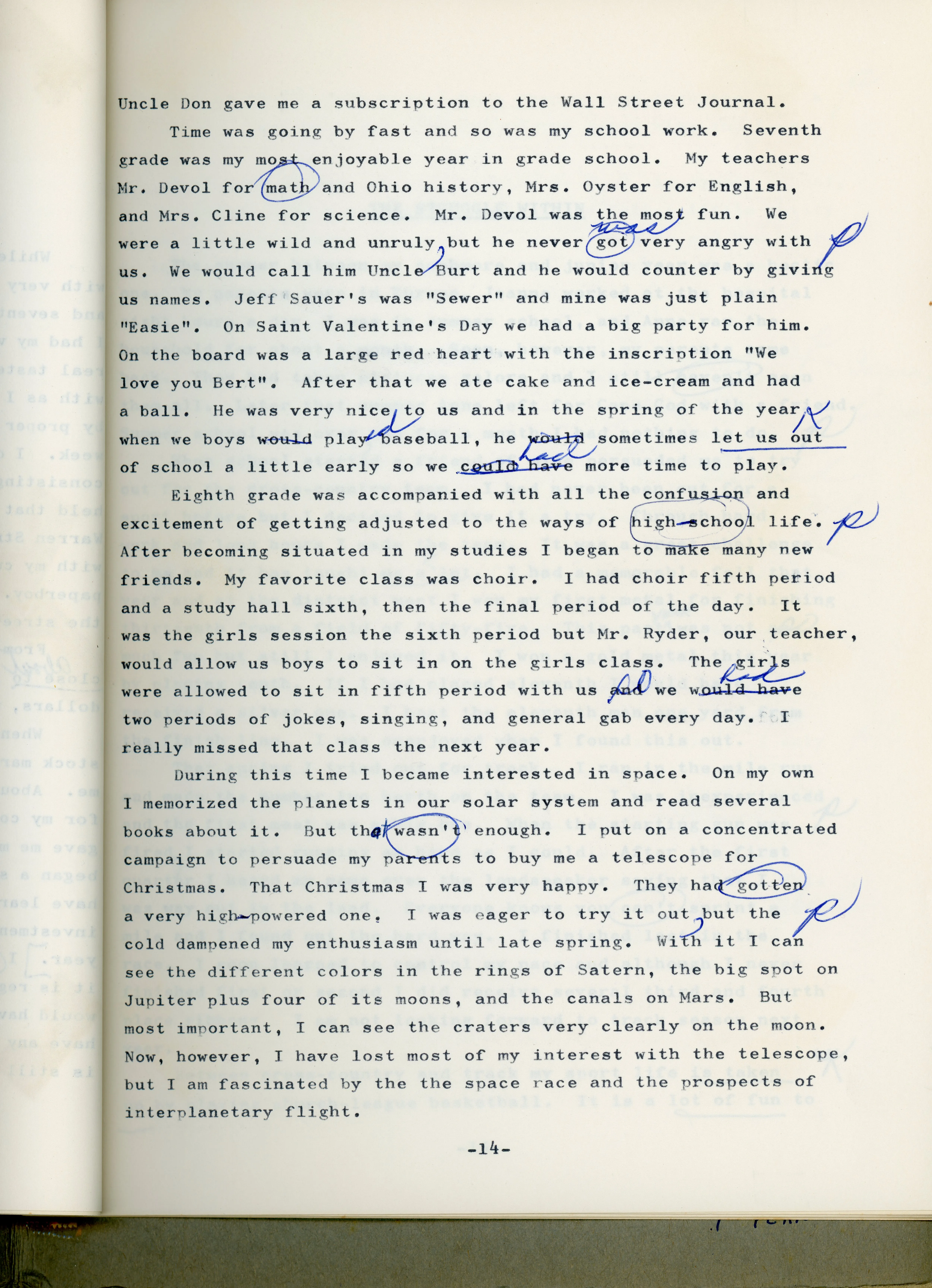 My Mother's Favorite Son — Charles Eesley's 12th-Grade Autobiography (c. 1964–1965) — scan 18