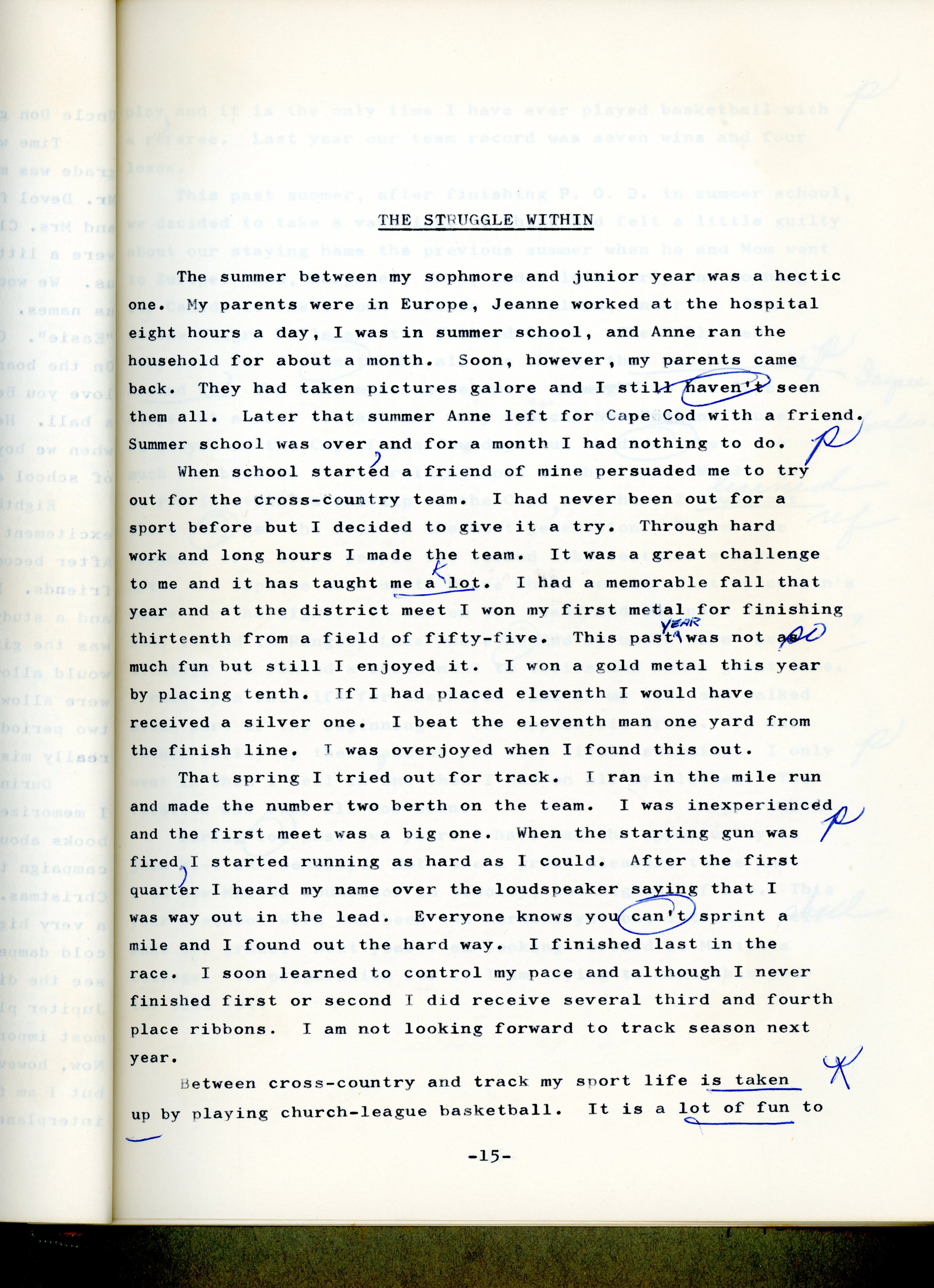 My Mother's Favorite Son — Charles Eesley's 12th-Grade Autobiography (c. 1964–1965) — scan 19