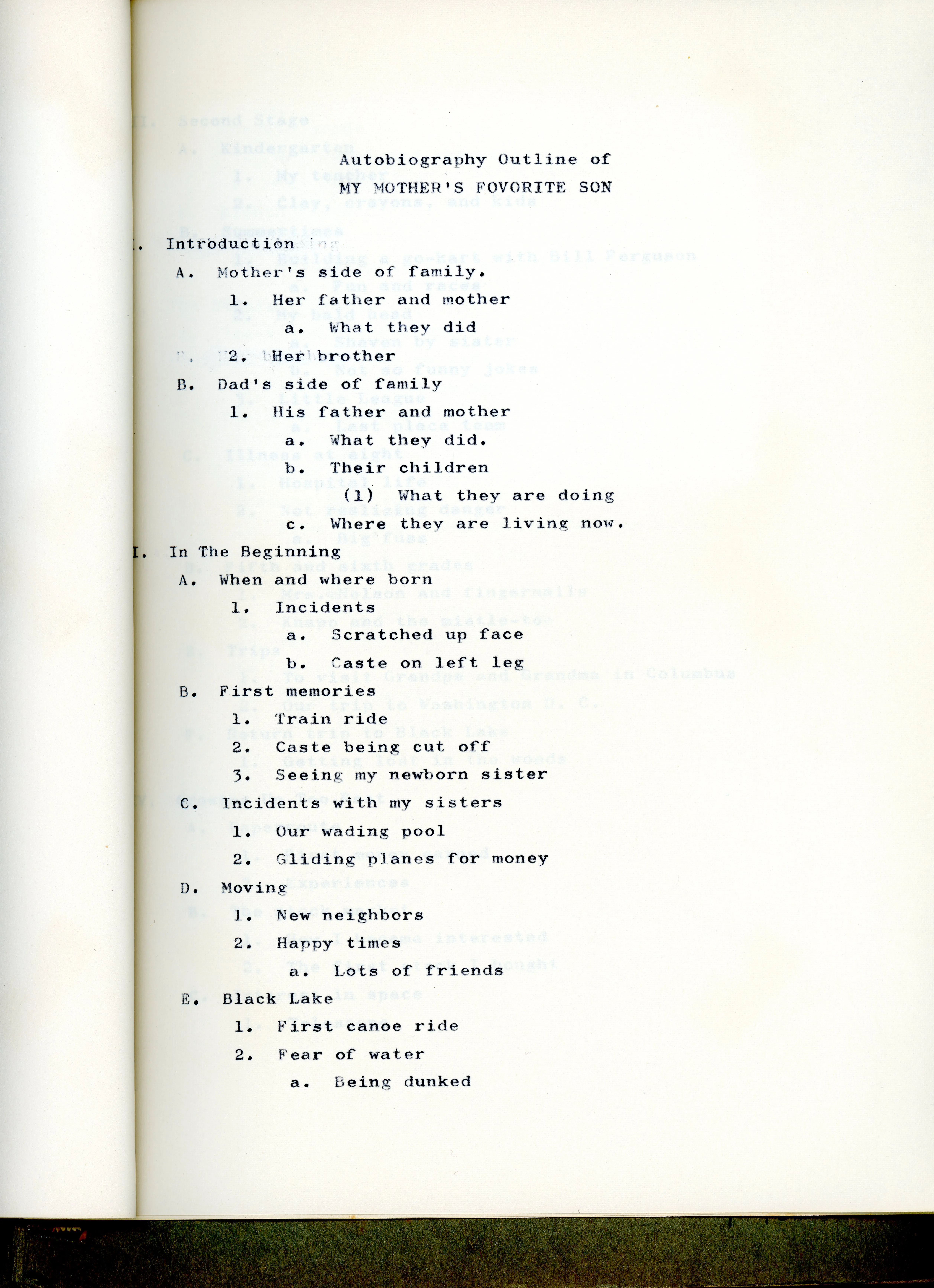 My Mother's Favorite Son — Charles Eesley's 12th-Grade Autobiography (c. 1964–1965) — scan 6