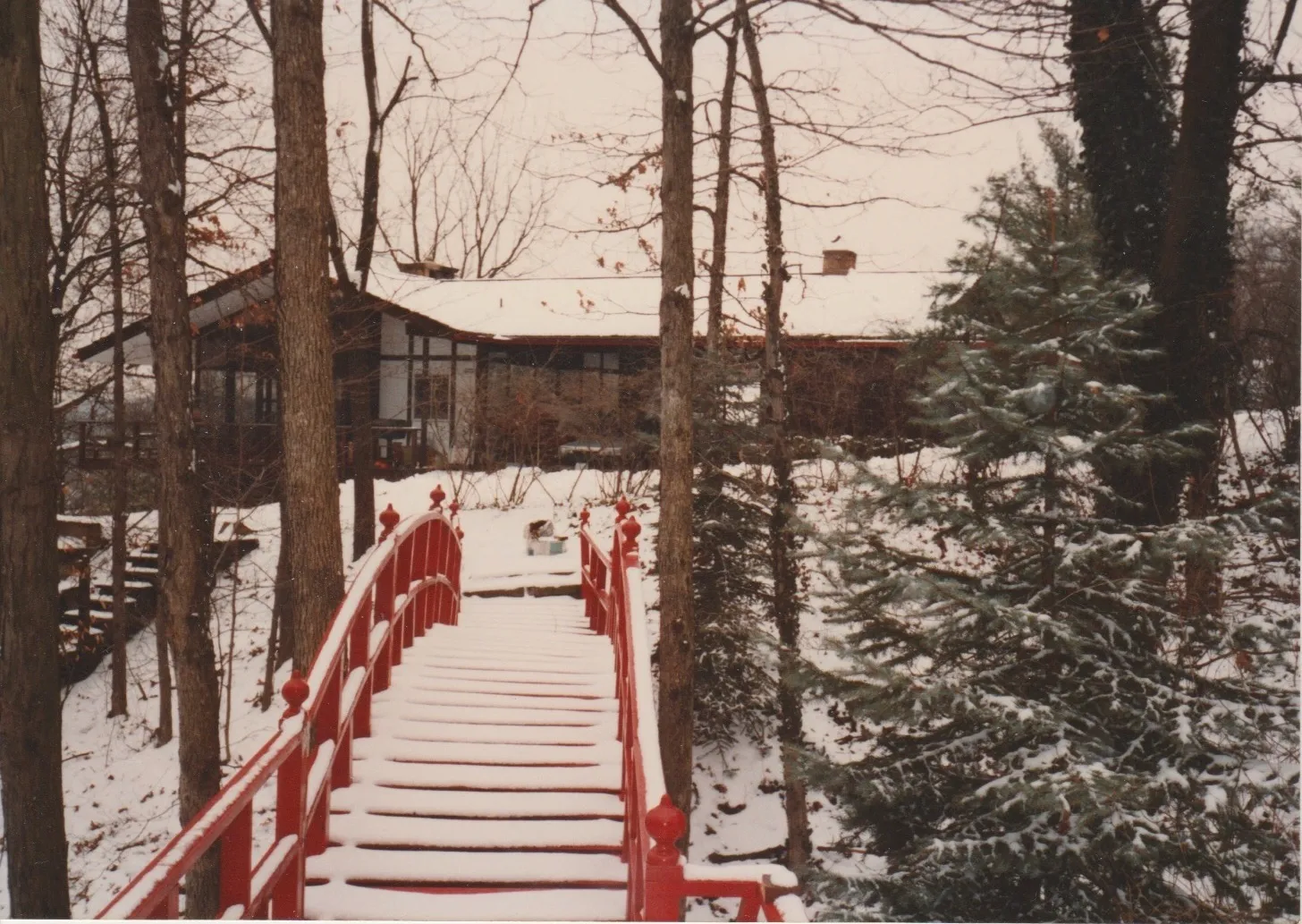 The Small Red Bridge in Winter — Highland Ridge, c. 1978–1985