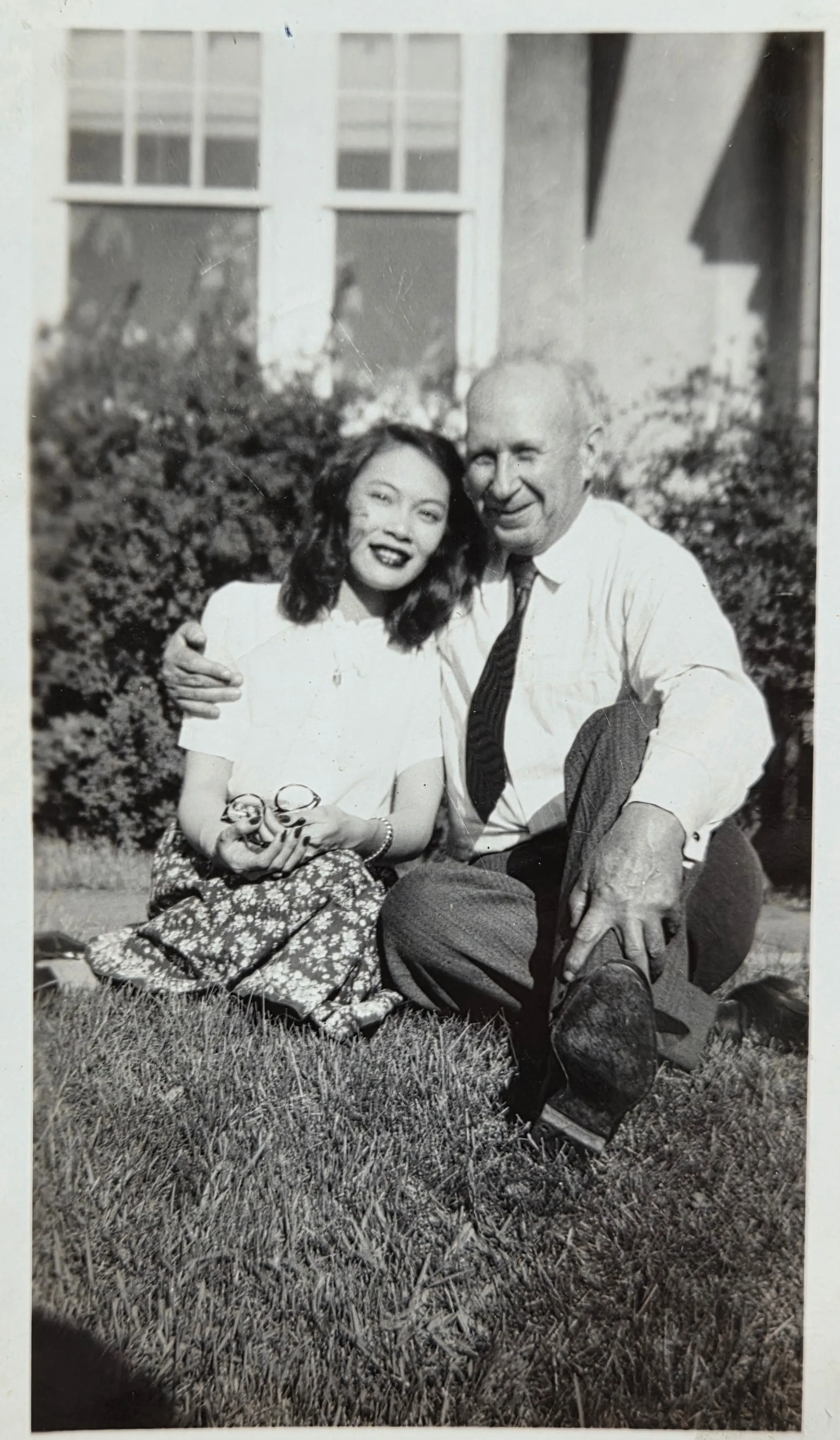 Charles Leonard Eesley with Stella, late 1940s — the kind of casual chosen-family portrait that is the documentary core of the whole archive's Stella-as-family argument.