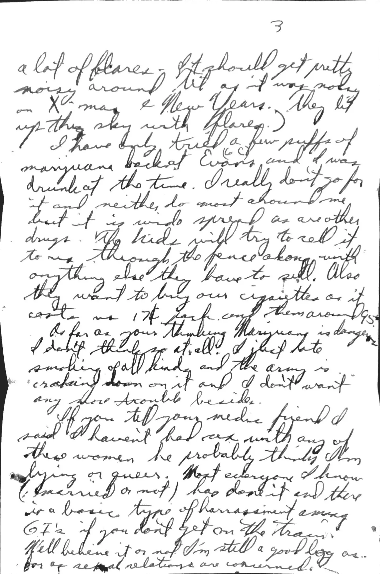 Letter to Terrie, c. January 1971 — the Da Nang base, marijuana, and GI life — scan 2