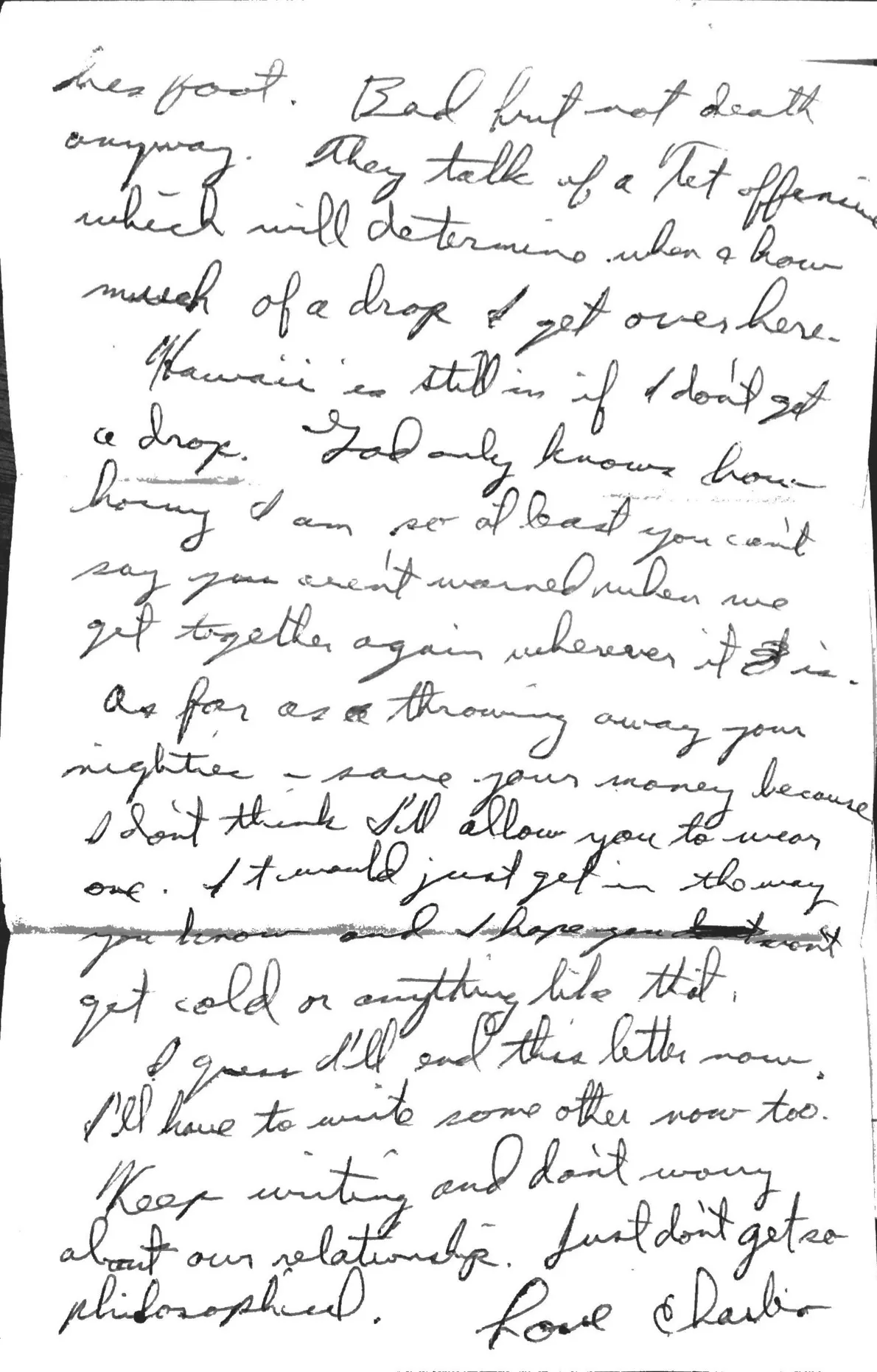 Letter to Terrie, 2 January 1971 — a booby trap, Tet rumors, and the drop — scan 2