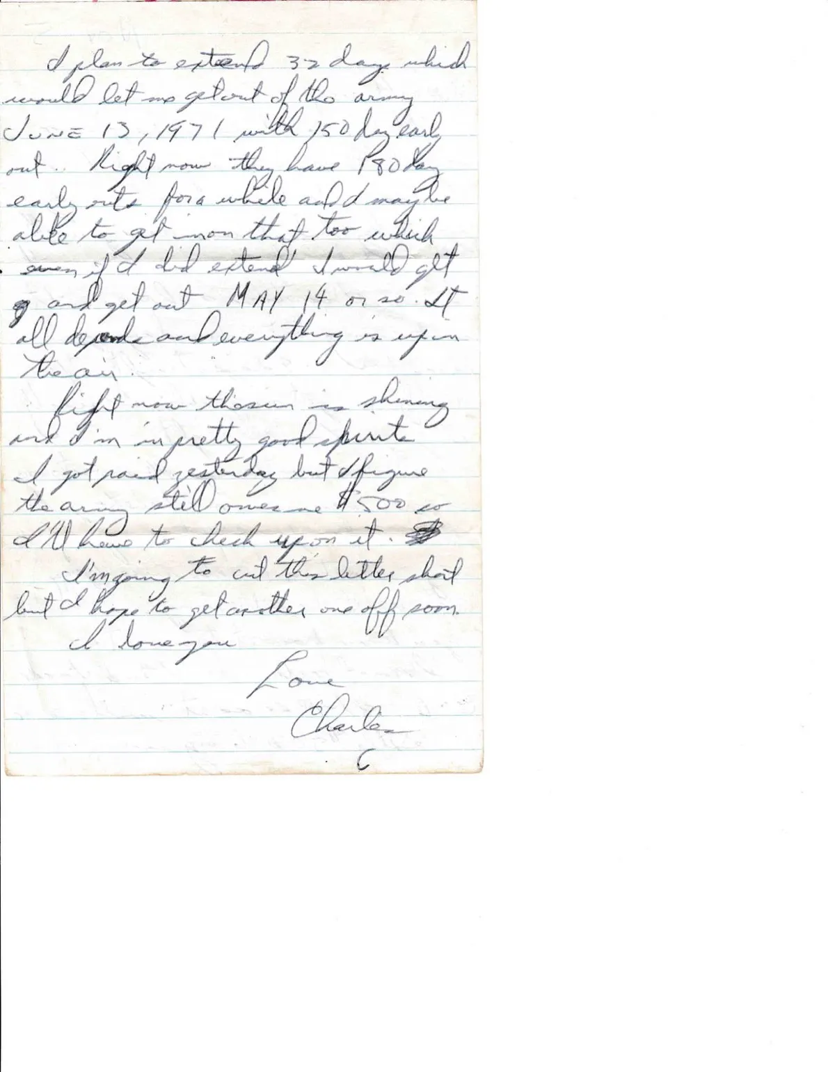 Letter to Terrie, 5 November 1970 — fourteen days without mail, the congressman inquiry, and the extension plan — scan 2