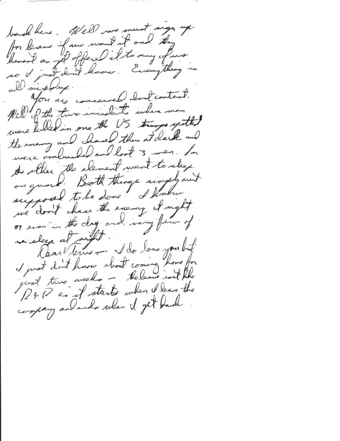 Letter to Terrie, 25 November 1970 — Thanksgiving in the field, and two deaths explained — scan 2