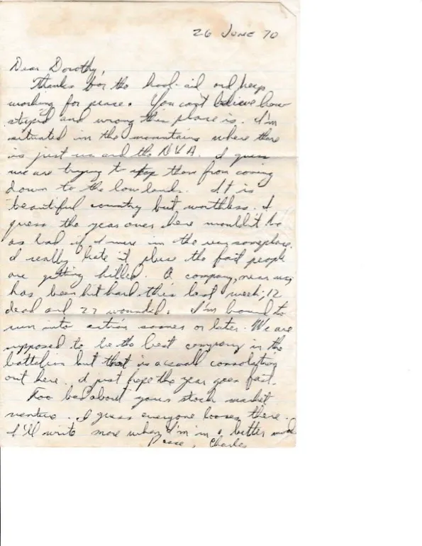 Letter to Dorothy Hauser, 26 June 1970 — 'keep working for peace,' the mountains, and a company hit hard — scan 1