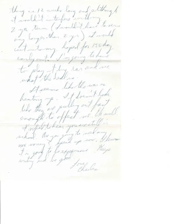 Letter to Terrie, c. February 1971 — NCO school or the early-out — scan 2