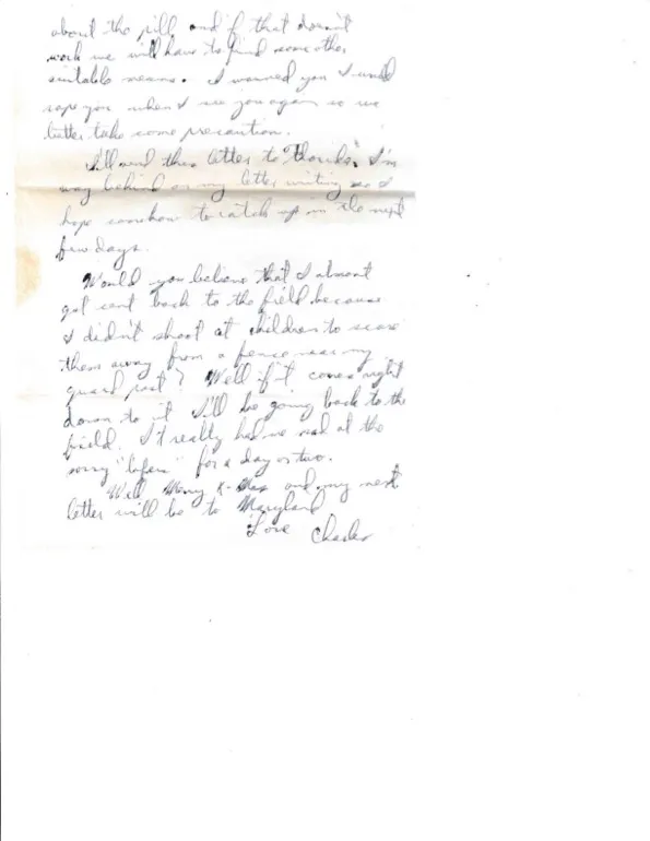 Letter to Terrie, 18 December 1970 — the 50-50 odds, and the children at the fence — scan 2