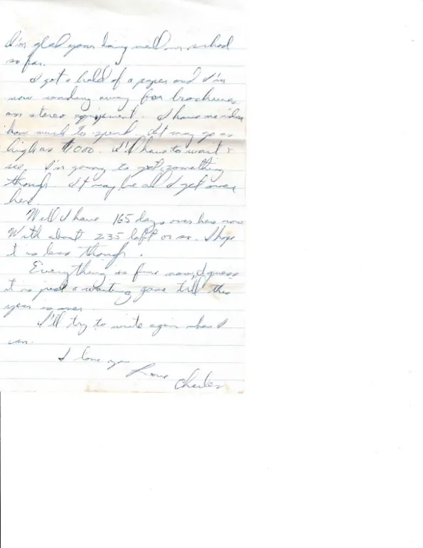 Letter to Terrie, 24 October 1970 — a typhoon alert, a congressman's reply, and 165 days in — scan 3