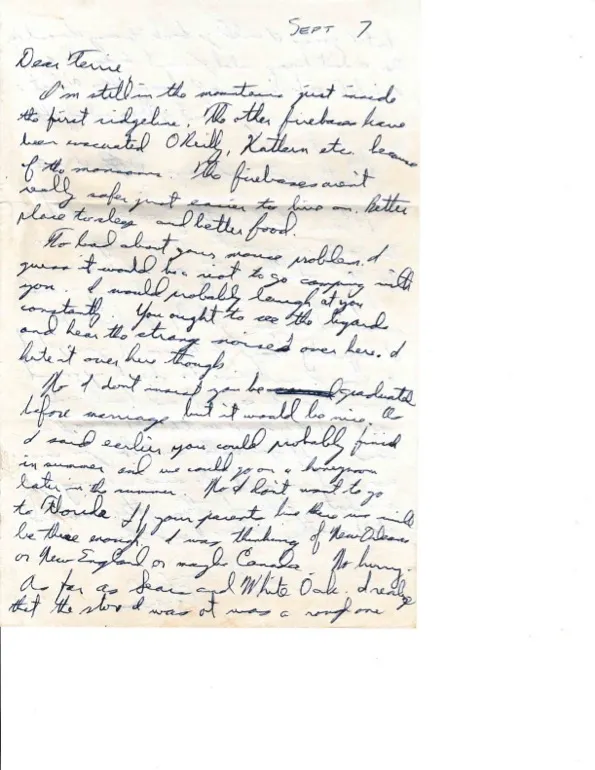 Letter to Terrie, 7 September 1970 — the firebases evacuate for the monsoon, and honeymoon ideas — scan 1