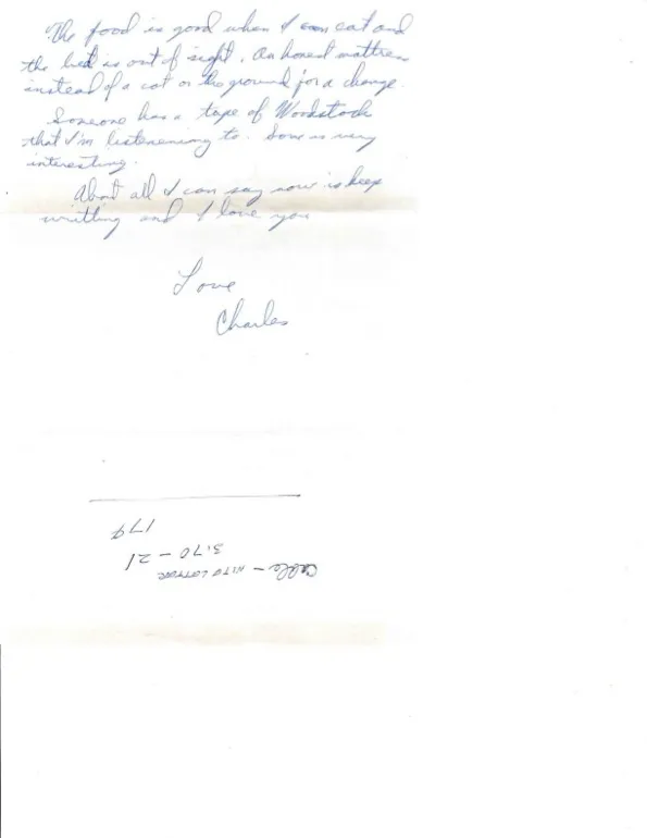 Letter to Terrie, 21 September 1970 — 'Guess what! Here I am in the hospital suffering from Malaria' — scan 2