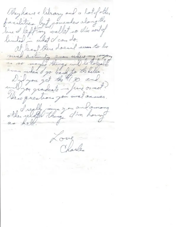 Letter to Terrie, 28 September 1970 — 'I'm at Cam Ranh Bay at a convalescence center to fully recover from my bout with Malaria' — scan 2