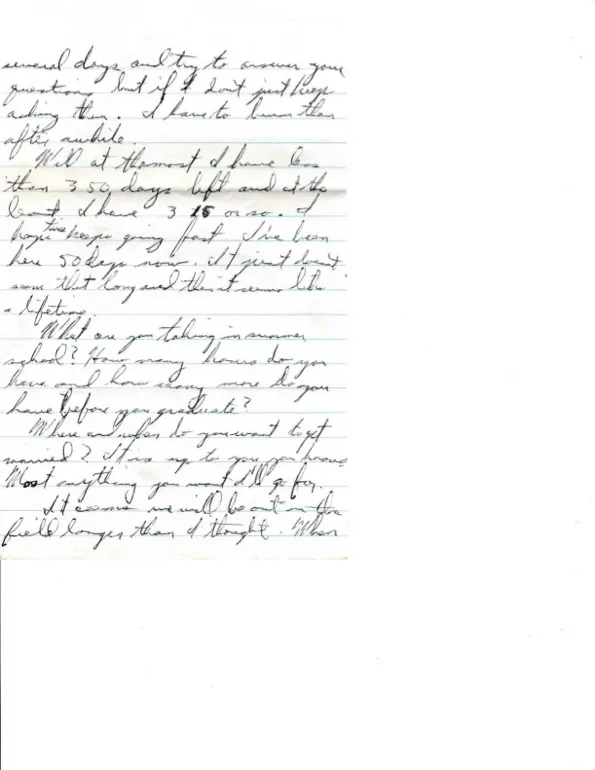 Letter to Terrie, 1 July 1970 — 'the month is over with, I have survived,' 50 days in — scan 2