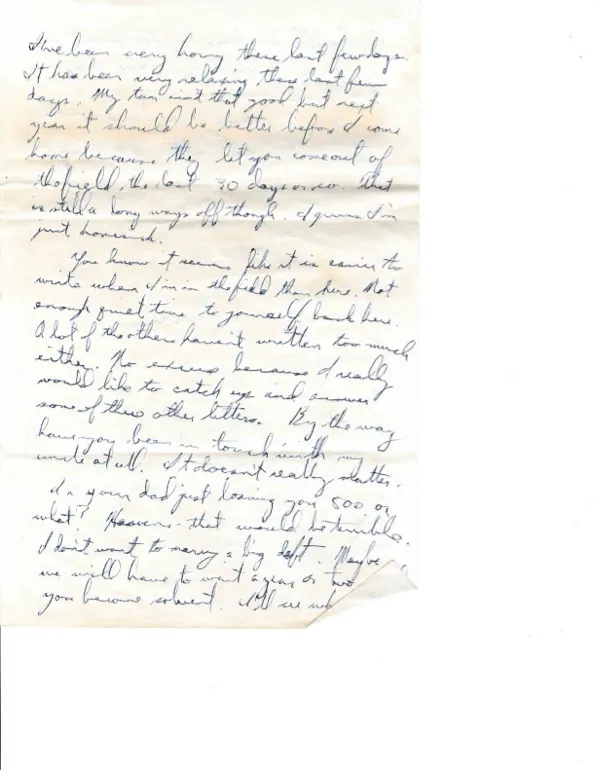 Letter to Terrie, 5 August 1970 — Firebase Ripcord's shelling, company losses, and 'just homesick' — scan 3