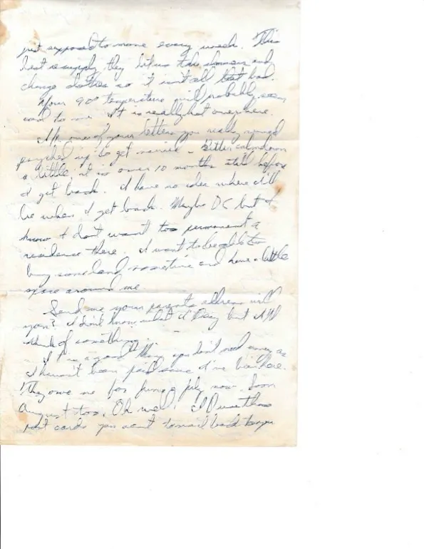 Letter to Terrie, 9–11 August 1970 — a new captain expected, a beard restarted, and 'calm down a little' on marriage — scan 3