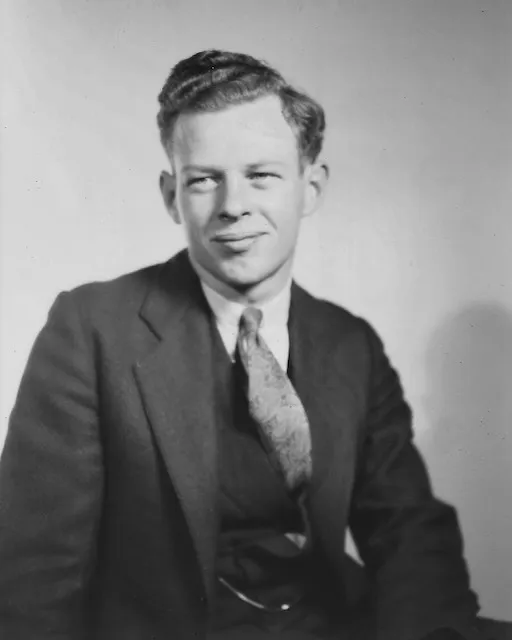 Donald Stuart Eesley, April 1932 — a studio portrait of him at about twenty-three.