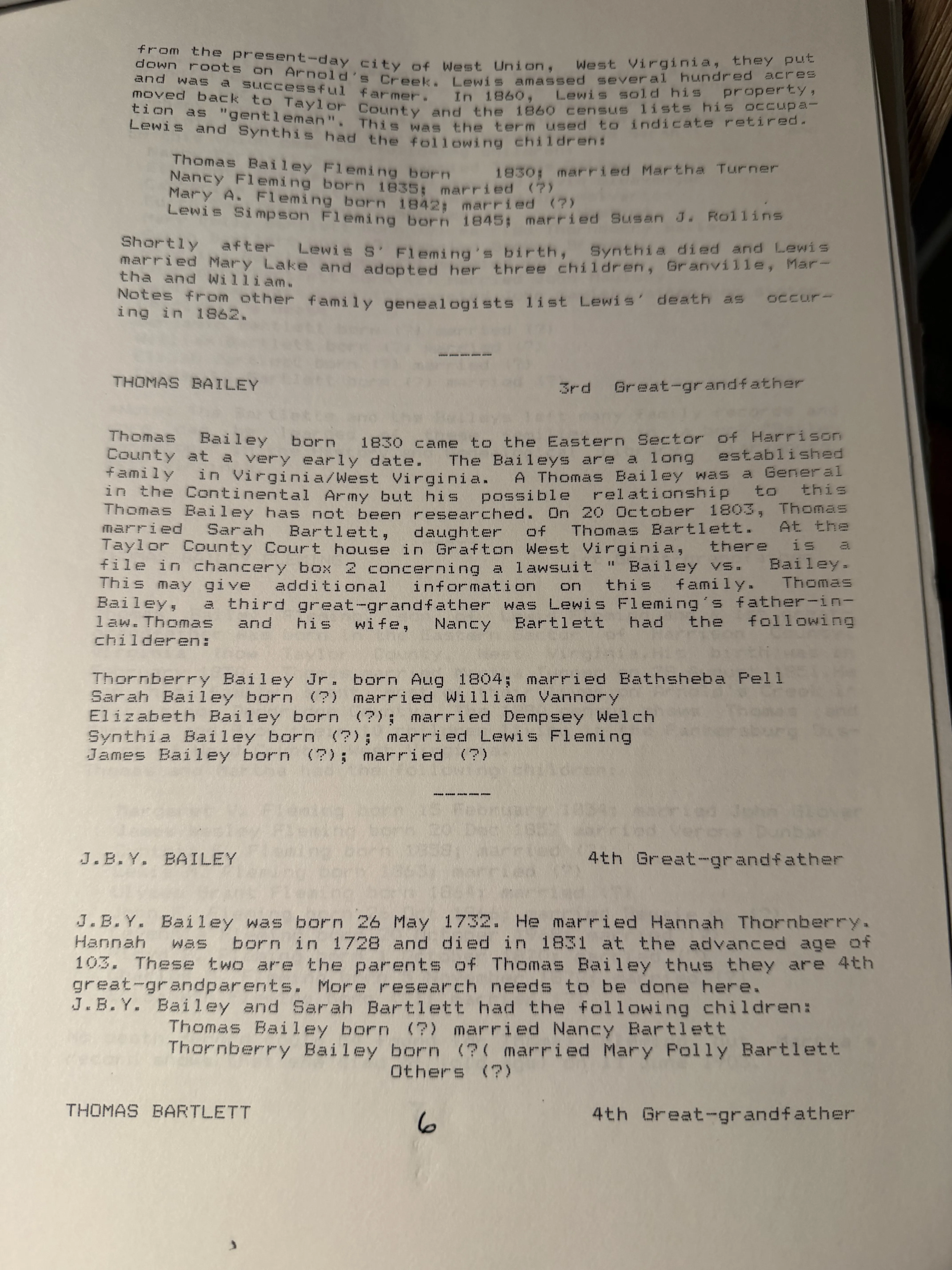 John Fleming Family Legacy — Robert Earl Wildermuth's Fleming narrative (c. 1998) — scan 5