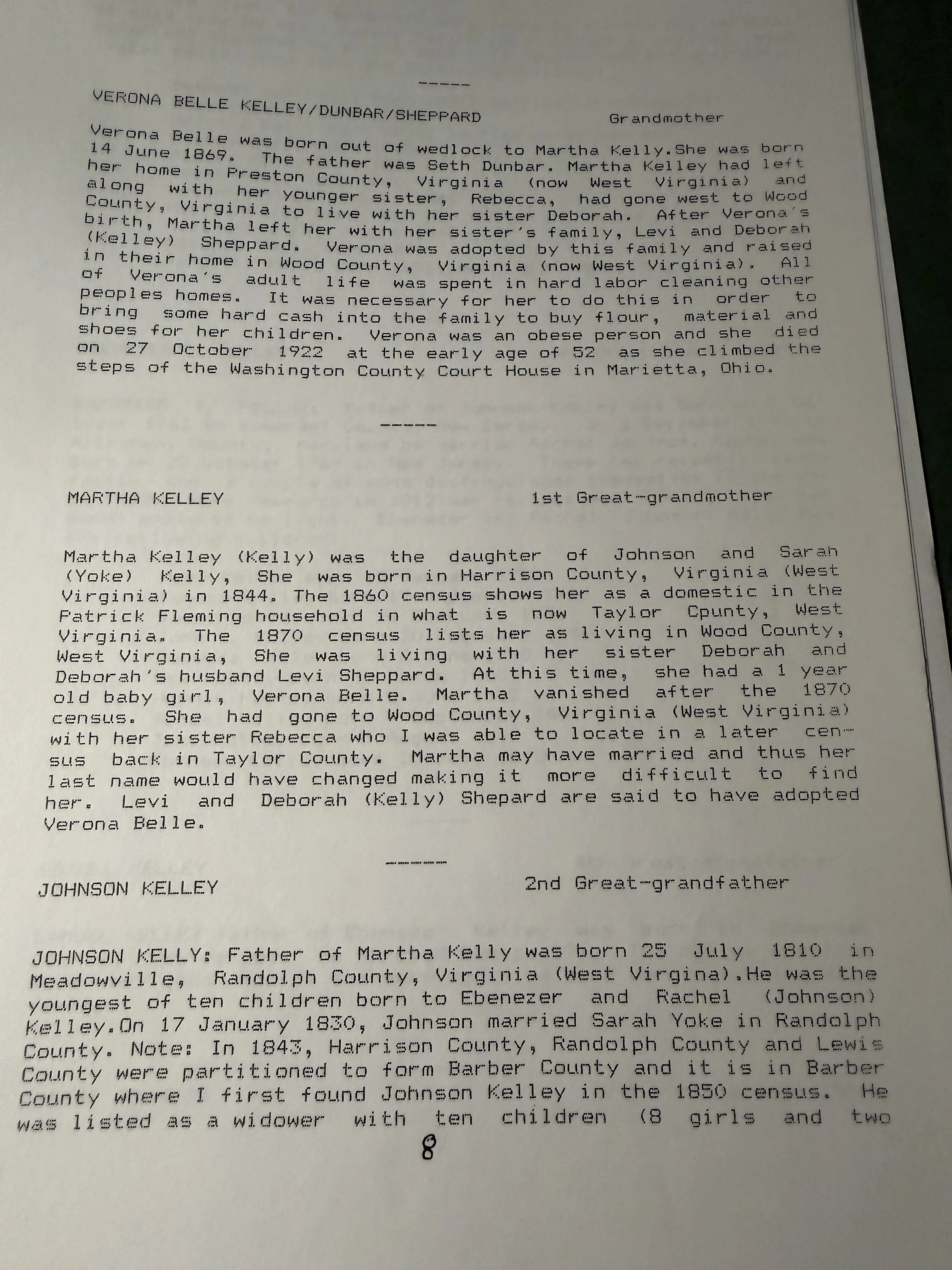 John Fleming Family Legacy — Robert Earl Wildermuth's Fleming narrative (c. 1998) — scan 7