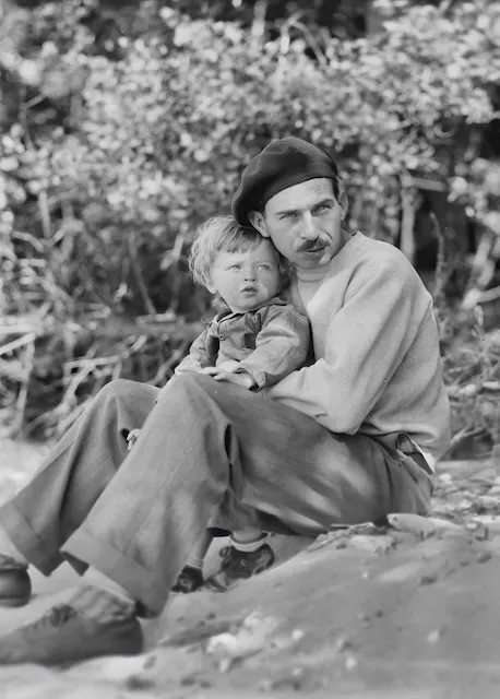 Leonard Eesley with his son Tommy — c. 1932