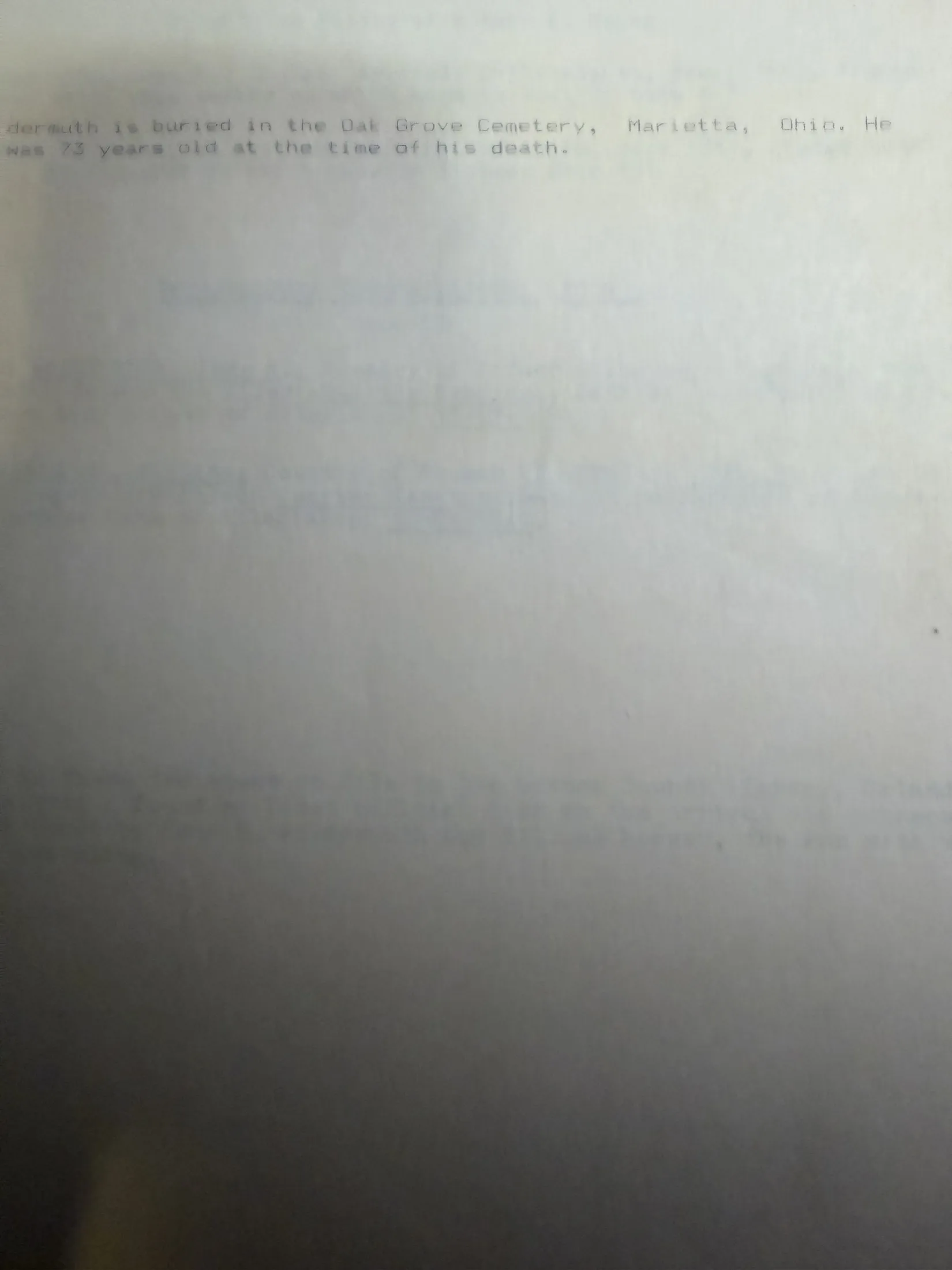 John Michael Wildermuth — Robert Earl Wildermuth's finished account — scan 2