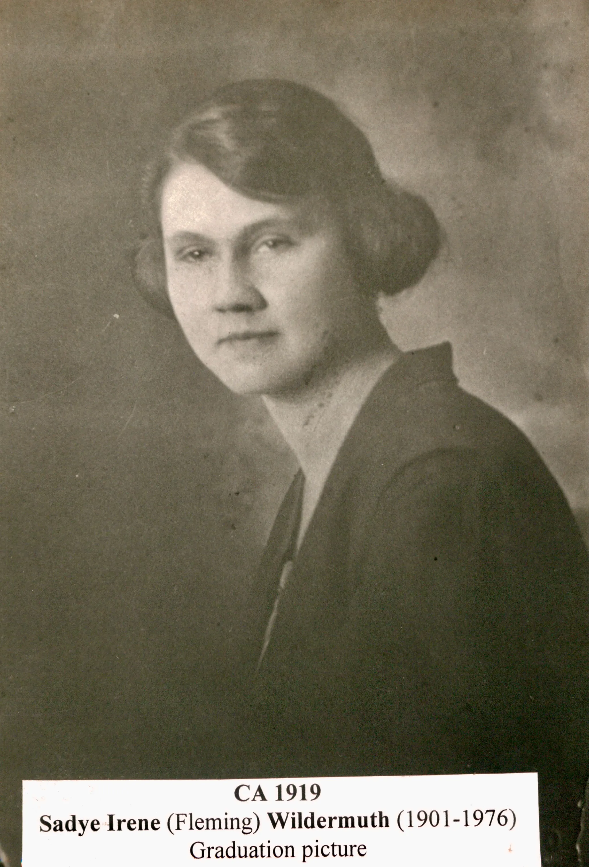 Sadye Irene Fleming — graduation portrait, c. 1919