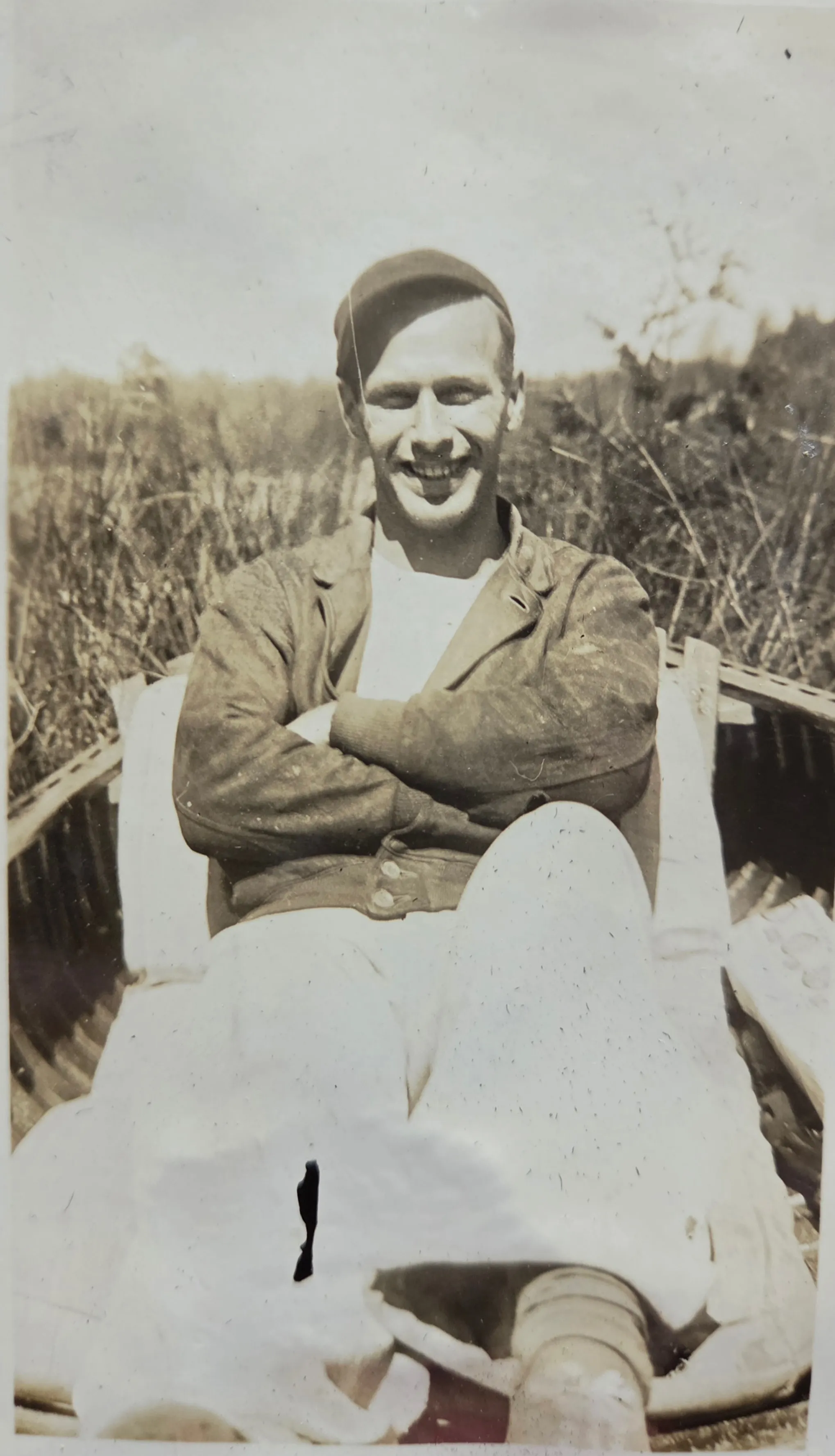 Will Eesley as a young man in a rowboat among tall reeds, almost certainly at Black Lake, c. late 1920s. From Roberta Burnes Walker's family album.