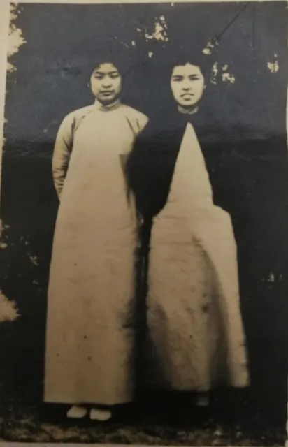 Shang Yaozhen as a young woman — two portraits in qipao, c. 1940s